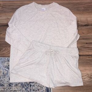 #118. Stars Above Women's Pajama Set in Light Oatmeal Color